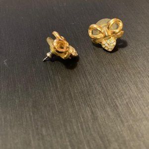 Gold Plated Bow Stud Earrings